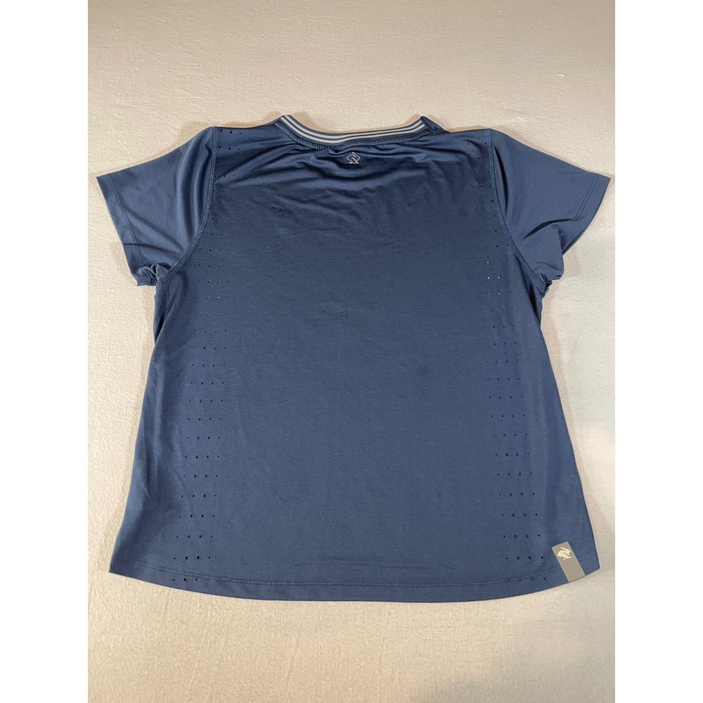 Rabbit EZ Tee Running Shirt Womens XL Blue Perforated Short Sleeve Performance - Picture 3 of 12